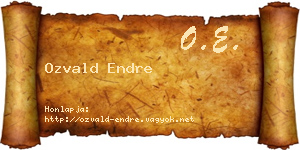 Ozvald Endre névjegykártya