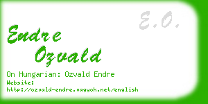 endre ozvald business card